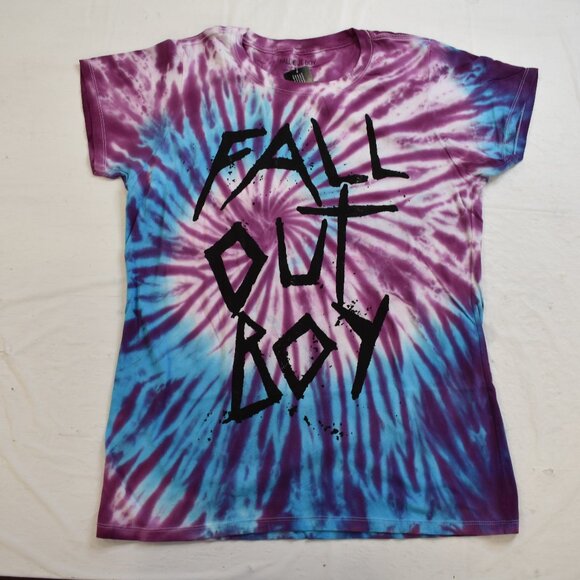 Fall Out Boy Tops - Fall Out Boy Juniors Purple & Blue Tie-Dye T-Shirt New